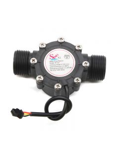 YF-G1 Flujo de agua de plástico DN25 Hall Sensor Caudalímetro / Contador - Negro