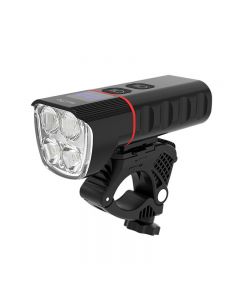 Luz de bicicleta IPX5, linterna impermeable para bicicleta, potencia de 1600 lúmenes, 4 LED, recargable por USB, haz lejano y cercano