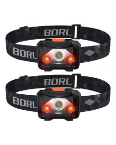 Linterna frontal Boruit H09 incorporada con 3 pilas AAA, faro LED de trabajo, luz portátil, 7000 K, faro de inducción, linterna IPX4, antorcha
