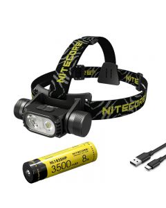 NiteCore HC68 LED faro USB recargable faro 2000 lúmenes foco ajustable reflector doble haz, batería de iones de litio 18650