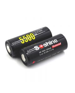 Soshine 26650 5500mAh Batería recargable de iones de litio con protección 1 par