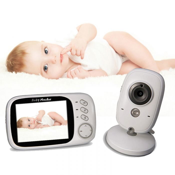 Monitor de bebé inalámbrico de 4,3 pulgadas con cámara Pan Tilt remota,  intercomunicador bidireccional, visión